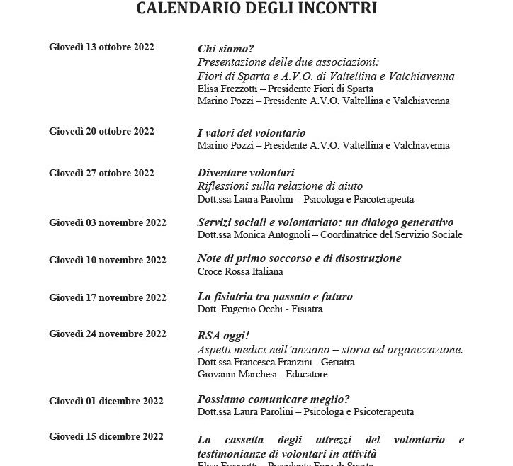 Corso per Volontari